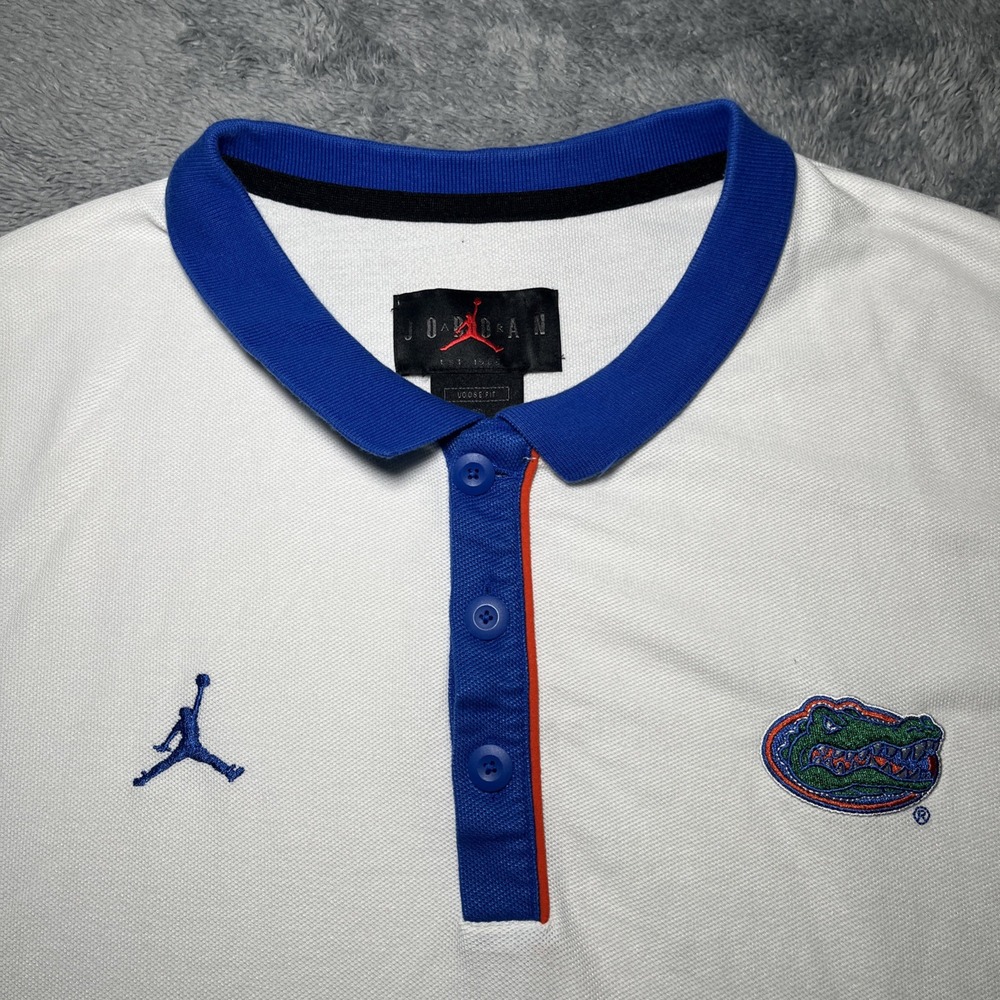 Jordan Loose Fit Men's SZ XL Short Sleeve Florida Gator Embroidered White Shirt